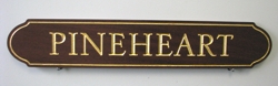 House sign for longer names gold leaf